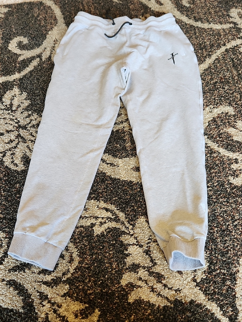 Kids Gray Jogger Sweatpants with Drawstring Three Knives